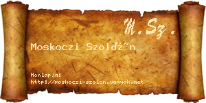 Moskoczi Szolón névjegykártya